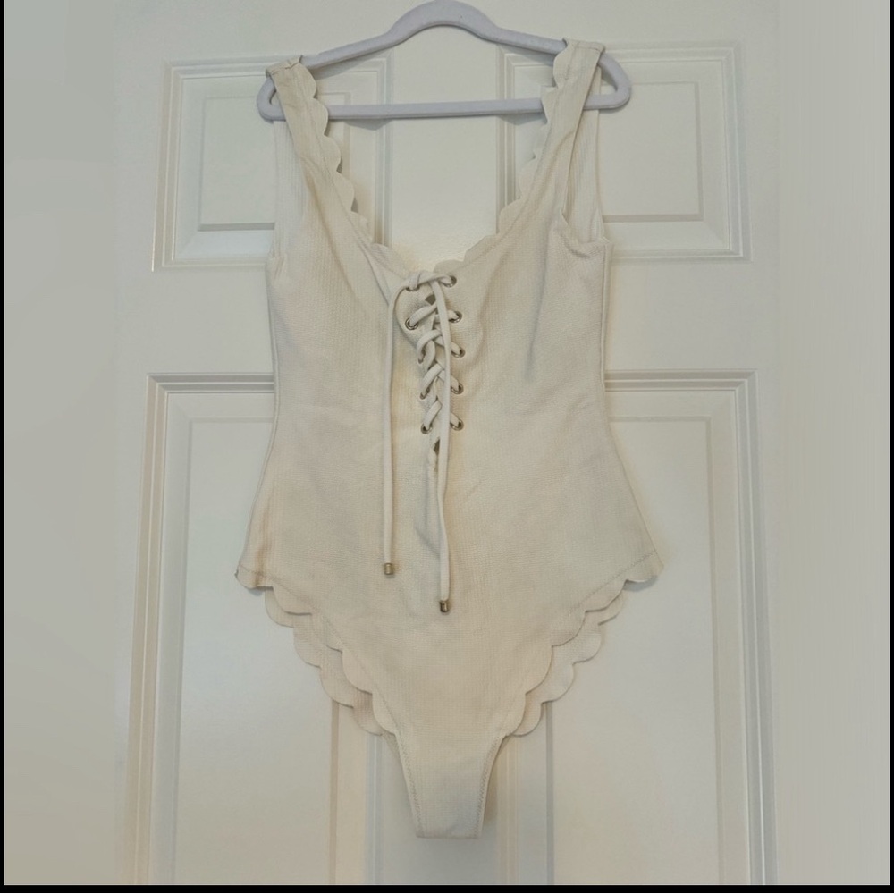 WOMENS size S (tag removed) Marysia Palm Springs tie maillot in coconut